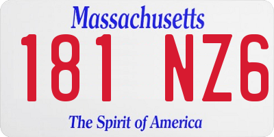 MA license plate 181NZ6