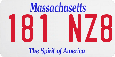 MA license plate 181NZ8