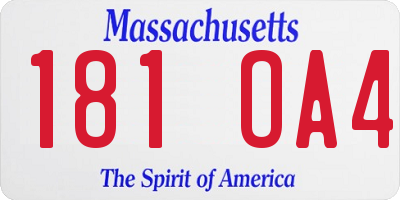 MA license plate 181OA4