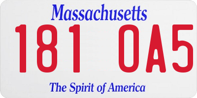 MA license plate 181OA5