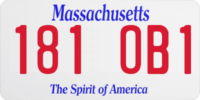 MA license plate 181OB1