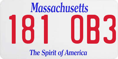 MA license plate 181OB3