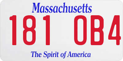 MA license plate 181OB4