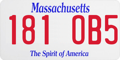 MA license plate 181OB5