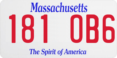 MA license plate 181OB6