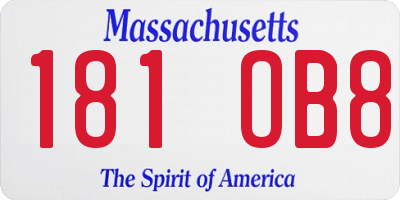MA license plate 181OB8