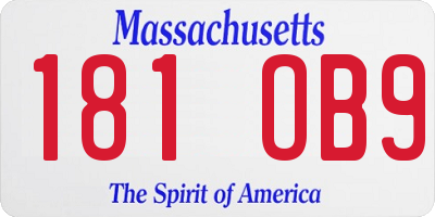 MA license plate 181OB9
