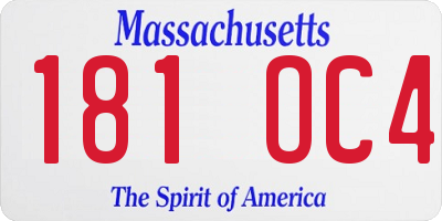 MA license plate 181OC4