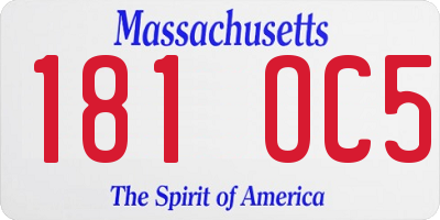 MA license plate 181OC5