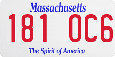 MA license plate 181OC6