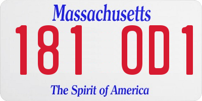MA license plate 181OD1