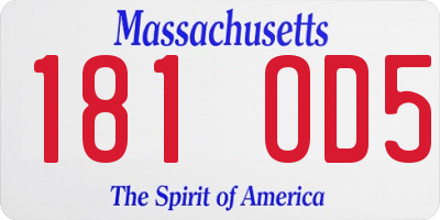 MA license plate 181OD5