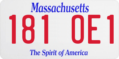 MA license plate 181OE1