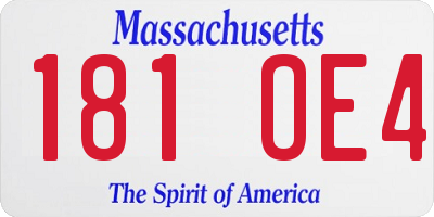 MA license plate 181OE4