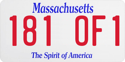 MA license plate 181OF1