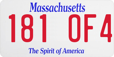 MA license plate 181OF4