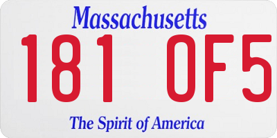 MA license plate 181OF5