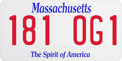 MA license plate 181OG1