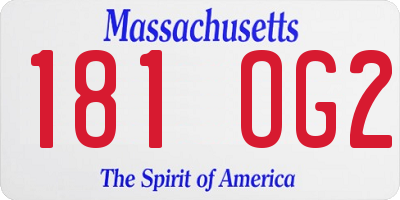 MA license plate 181OG2