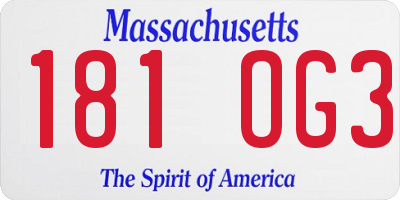 MA license plate 181OG3