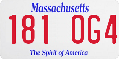 MA license plate 181OG4