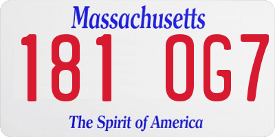 MA license plate 181OG7