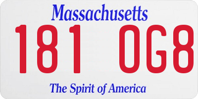 MA license plate 181OG8