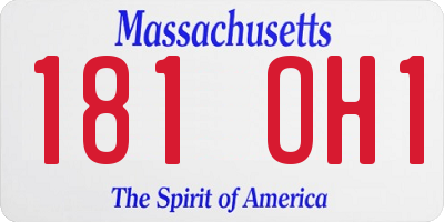 MA license plate 181OH1