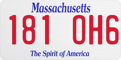 MA license plate 181OH6