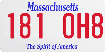 MA license plate 181OH8