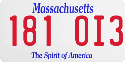 MA license plate 181OI3