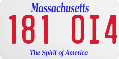 MA license plate 181OI4