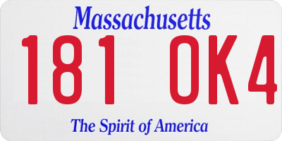 MA license plate 181OK4