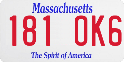 MA license plate 181OK6
