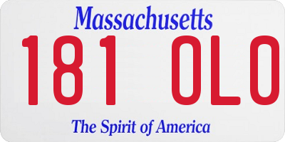 MA license plate 181OL0