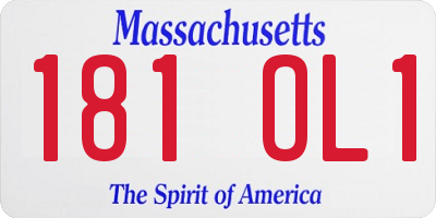 MA license plate 181OL1
