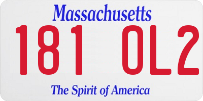 MA license plate 181OL2