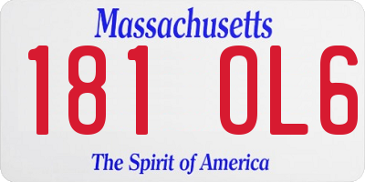 MA license plate 181OL6