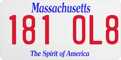 MA license plate 181OL8