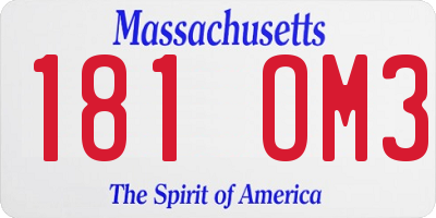 MA license plate 181OM3