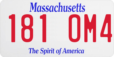 MA license plate 181OM4