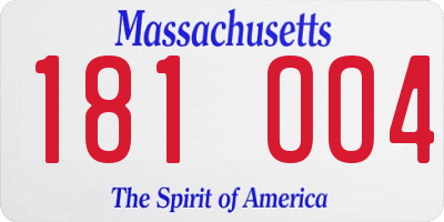 MA license plate 181OO4