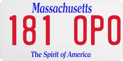 MA license plate 181OP0