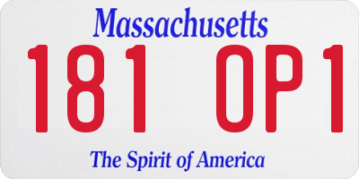 MA license plate 181OP1