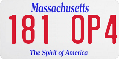 MA license plate 181OP4