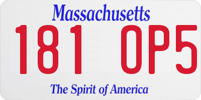 MA license plate 181OP5
