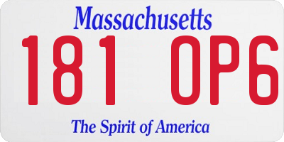 MA license plate 181OP6