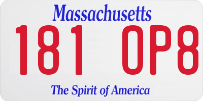 MA license plate 181OP8