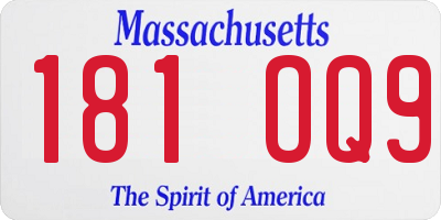 MA license plate 181OQ9