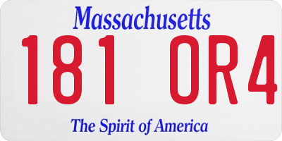 MA license plate 181OR4